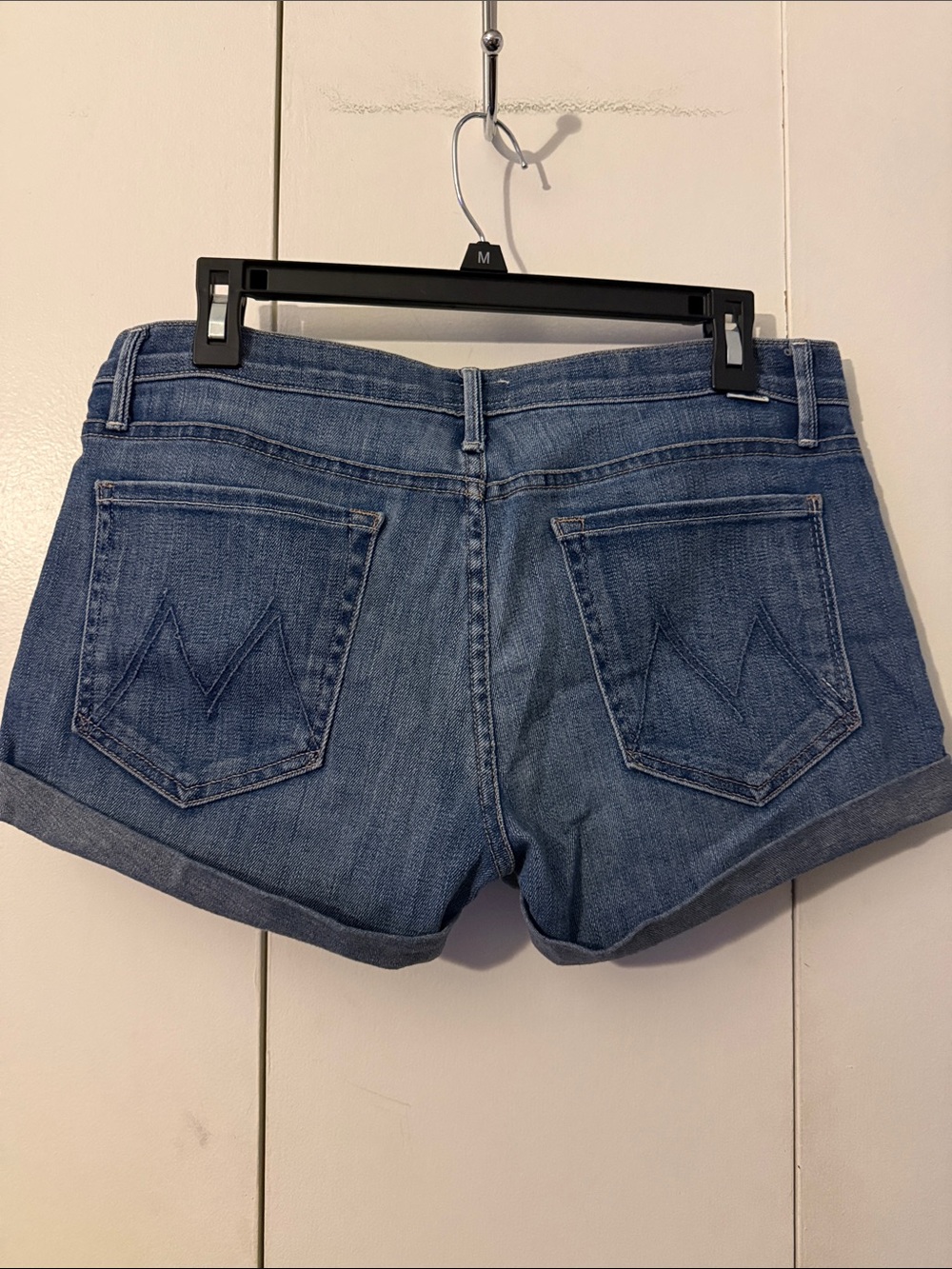 MOTHER Medium Blue Cuffed Denim Shorts